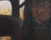 Woman in Car. Oil on Fabric.